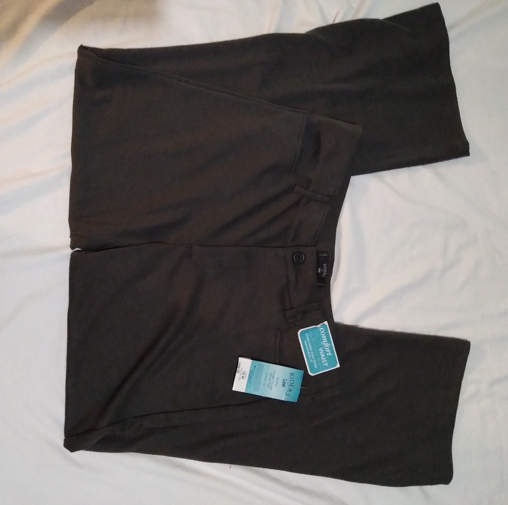RIDERS Lee, mid rise straight through hip and thigh trouser leg, size 18M, gray